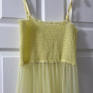 Yellow Smocked Tulle Dress
